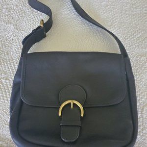 COACH "Bedford Flap" black leather bag
